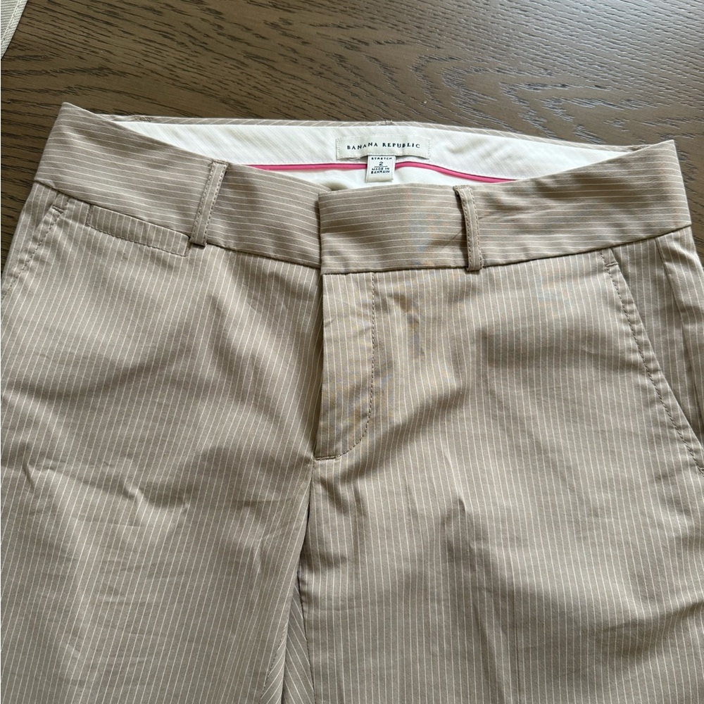 Banana Republic Women’s Beige Pinstripe Chinos